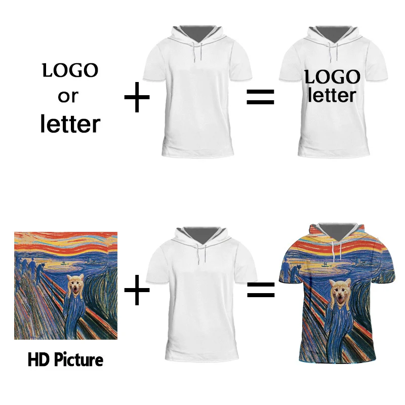 OGKB 3D печать Сделай Сам свой собственный дизайн мужская футболка с капюшоном летние топы Повседневная футболка худи с коротким рукавом Оптовые продажи поставщик