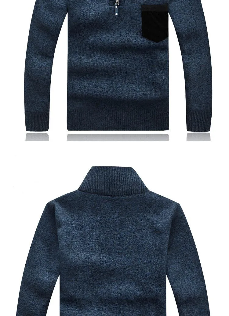 Высокое качество зима Для Мужчин's свитер с воротником-стойкой джемпера пуловеры свитера известный Для мужчин брендовая майка большого Размеры 3XL 5 цветов 52