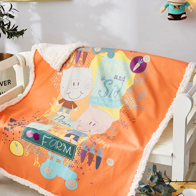 

Cartoon Bear Printed Home Textile Cartoon Blanket for Kids Gift Fox Blanket Throw on Bed Sofa Boys