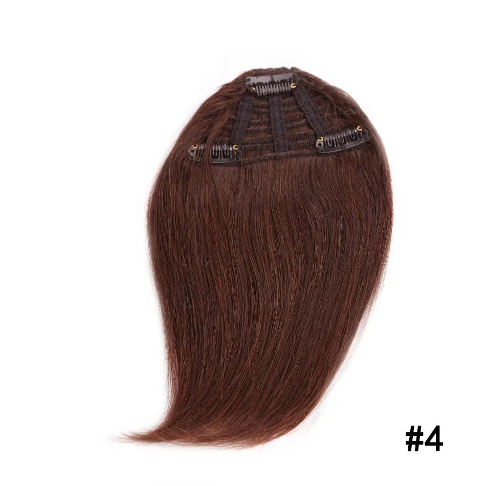 Али красивые, натуральные волосы челки 3 зажимы 20 г искусственные волосы одинаковой направленности накладка с прической градиентной челкой бахрома человеческие волосы для наращивания - Цвет: #4