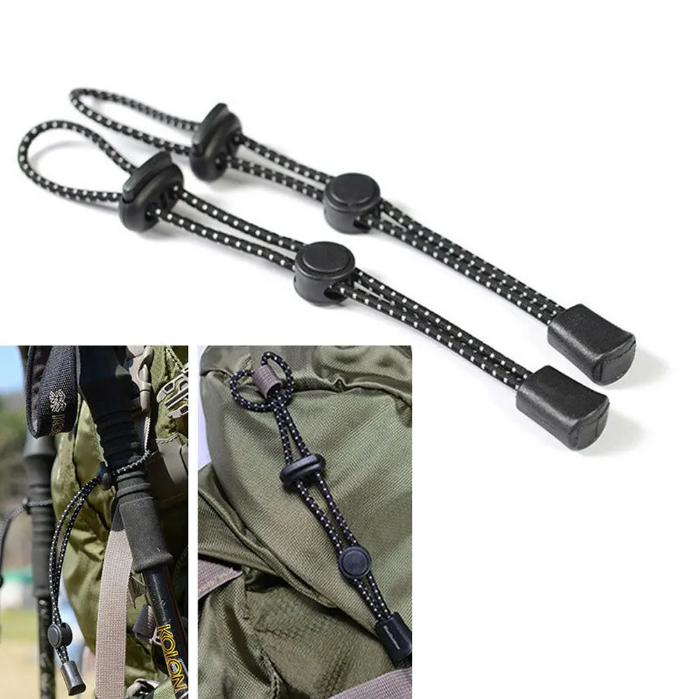 

1 Pair Hiking Multi Purpose Trekking Walking Stick Elastic Strong Sports Camping Climbing Outdoor Adjustable Fixed Rope Buckle