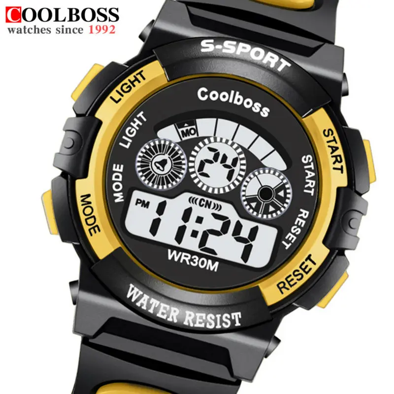 

2019 New Children's and Men's Watch Digital Quartz Electronic LED Timer Silicone Watch Children's Watch Relogio Masculino