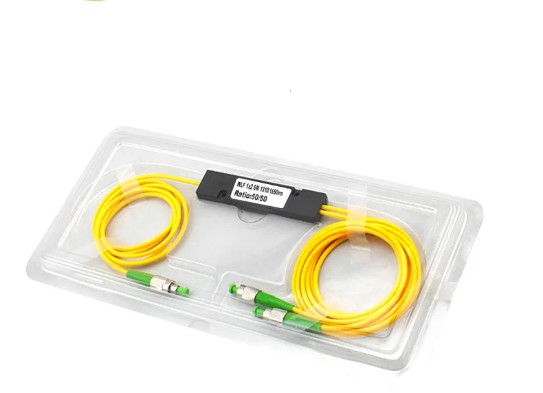 

2pcs Fiber Optic FBT Splitter FC/APC Connector 1x2 SM 1310/1550nm