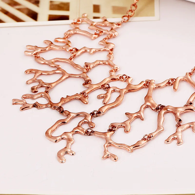 Металлическое Необычное Ожерелье Большой Золотой Длинный Винтажный стиль свадебный подарок ювелирные изделия женское ожерелье с подвеской