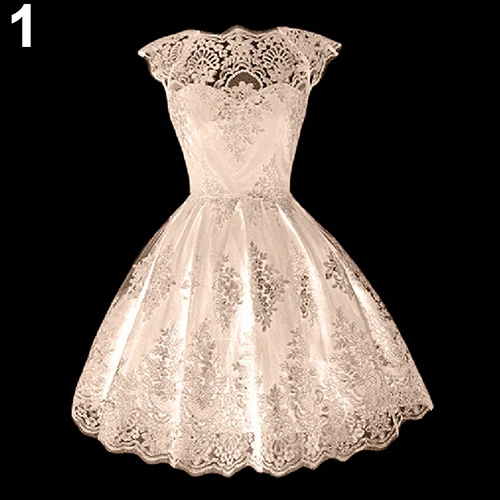 

Girls' Retro Gothic Hollow Lace Waisted Cocktail Party Prom Flare Pouf Dress