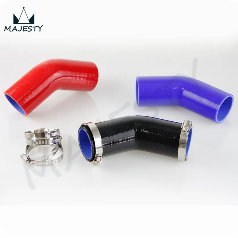 5 sets 76mm Racing Silicone Hose 45 Degree Elbow Coupler Intercooler
