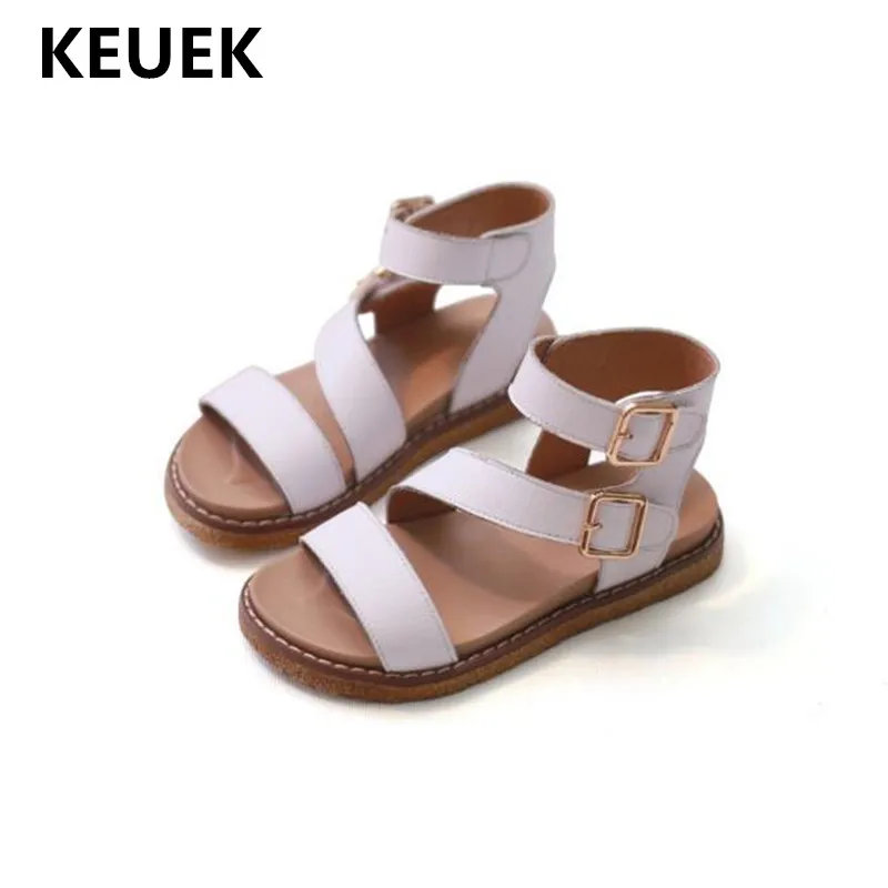 

New Children Shoes Summer Student Genuine Leather Kids Gladiator Sandals Girls Princess Toddler Soft bottom Baby Sandals 02