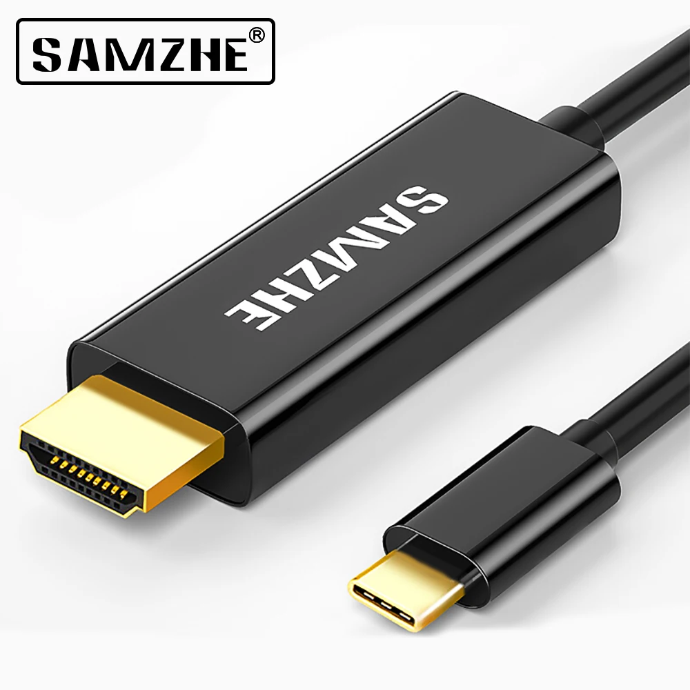 SAMZHE USB 3,1 USB C к HDMI кабель type C к HDMI конвертер 4K 30Hz UHD внешняя Видео Графика Удлинительный кабель/адаптер 1,2 m