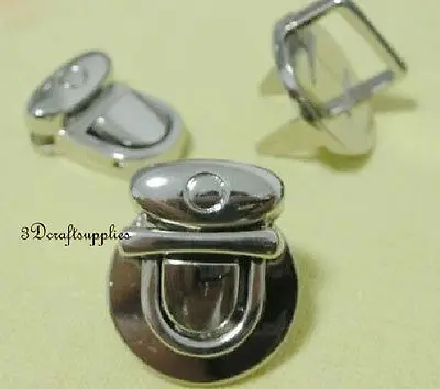 

purse lock wallet Thumb latch tongue clasp silver 7/8 inch x 5/8 inch E55