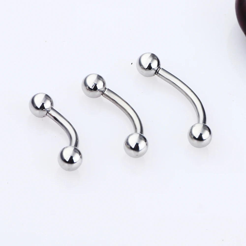 JUNLOWPY Mix 6/8/10mm Eyebrow Rings Surgical Steel Body Jewelry Tragus Lip Piercing Eyebrow Barbell Bar 16G Screw Pircing 100pcs