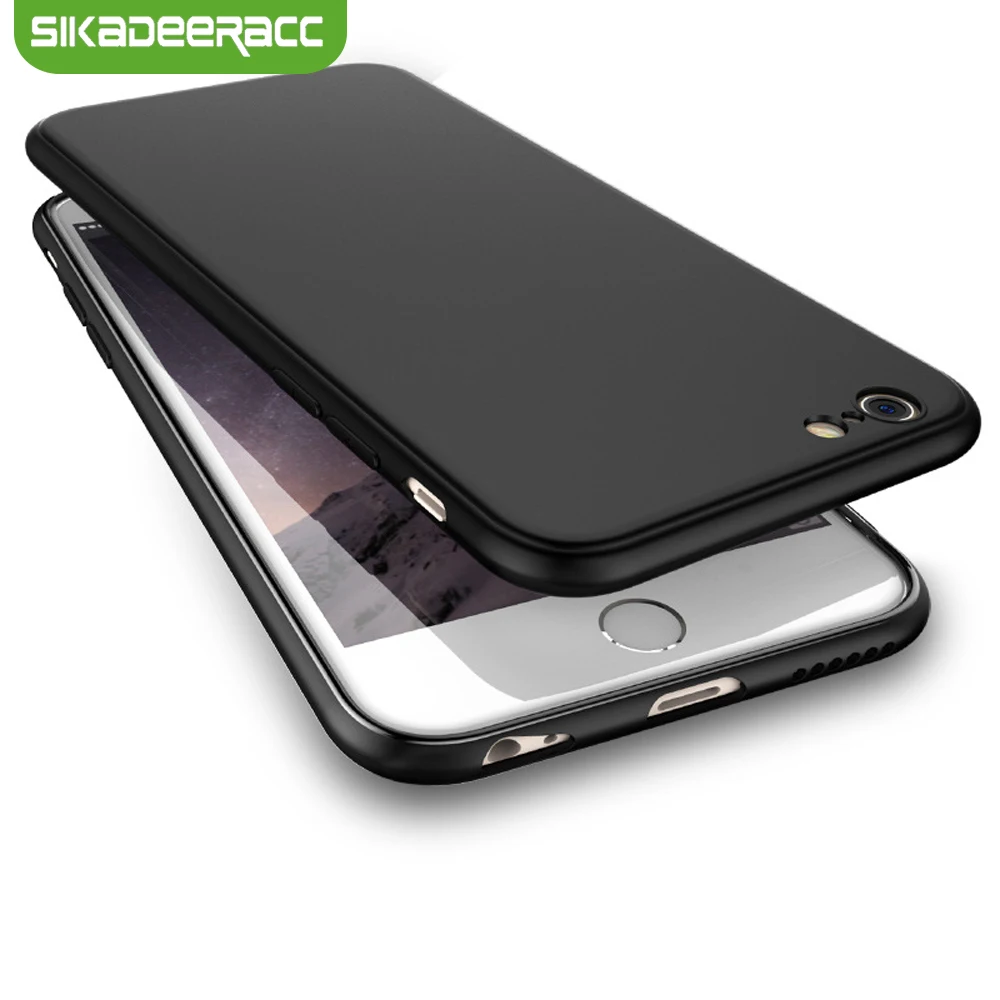 

TPU Soft Phone Case For iPhone Xs Max XR X Shockproof Ultra Thin Matte Black Plain Back Cover For iPhone 7 8 Plus 6 6s Plus SH93