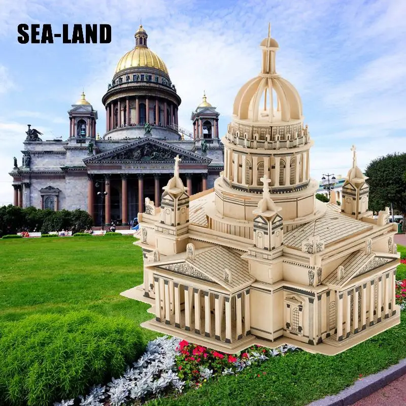 3d деревянная головоломка детская и взрослая модель Issa Kiev Cathedral игрушка известной