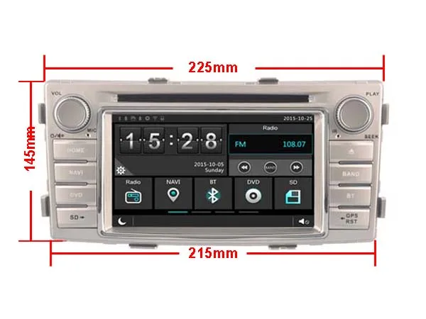 Top Android 8.1 quad core car dvd player media stereo radio wifi carplay  GPS TPMS headunit for TOYOTA HILUX 2012 with green light 5