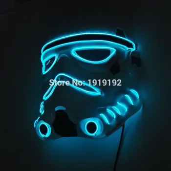 

2020 Moive of Hot mask EL Flashing mask By DC-3v Sound Active Driver EL wire Rope tube party EL masks Halloween for costume