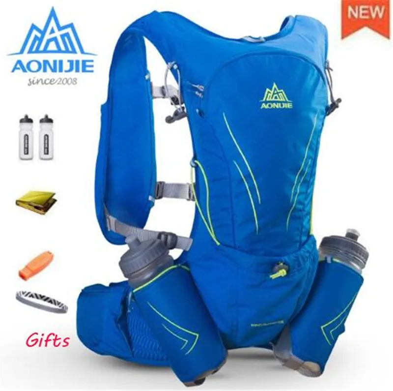 AONIJIE  Men Women Outdoor Running Marathon Lightweight Hydration Backpack With 2Pcs 600ml Bottles Hiking Cycling15L Vest Pack