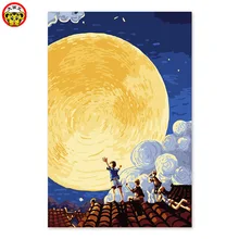Картина по номерам художественная краска по номеру diy масло ручной окраски украшения середины осени фестиваль Луна нарисовать их цвет Рождество