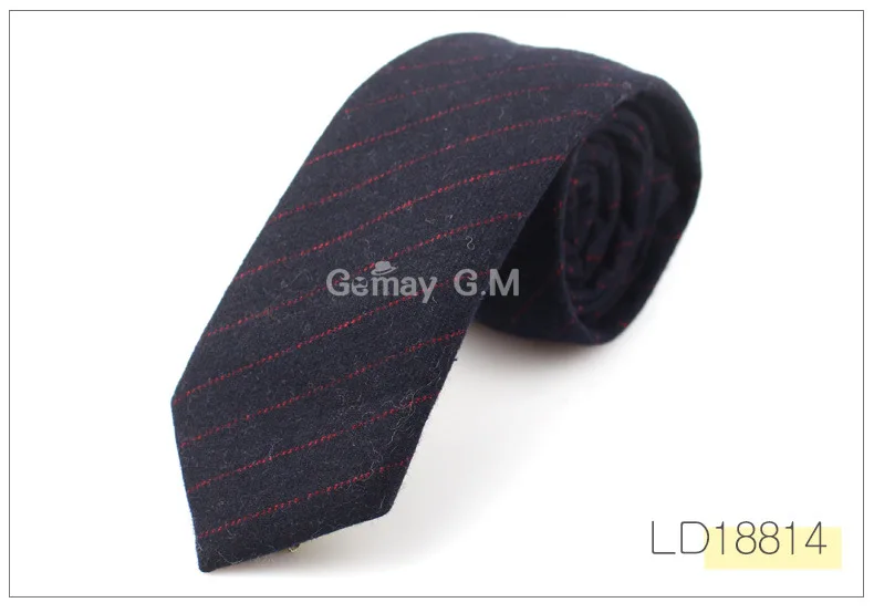 Fashion Wool Ties For Men Skinny Solid Casual Neckties Corbata Slim Striped Necktie for Wedding Gift Suit Cravat Accessories