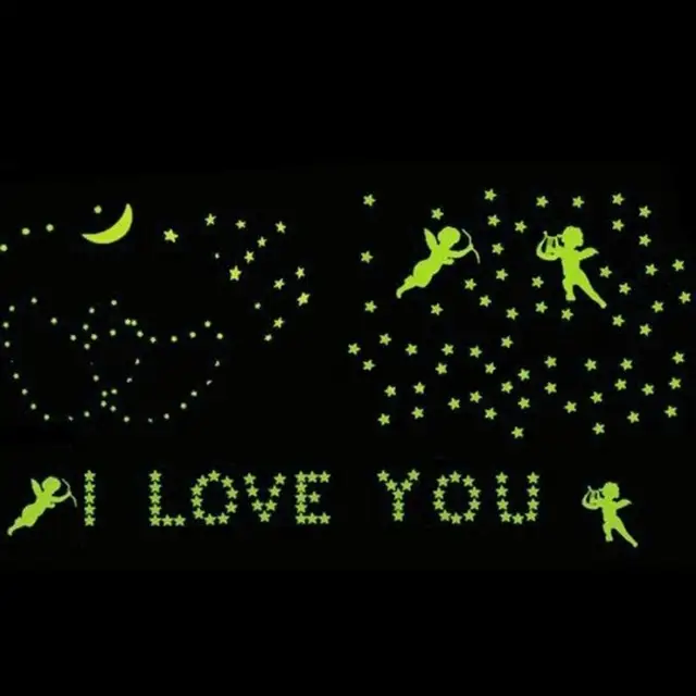 200pcs/set DIY 3D Shine Stars Glow In The Dark Luminous Fluorescent Plastic Wall Stickers for Living Home Decoration WYQ 5