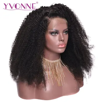 

YVONNE 13x4 Afro Kinky Curly Lace Front Human Hair Wigs For Black Women Brazilian Hair Wig Natural Color
