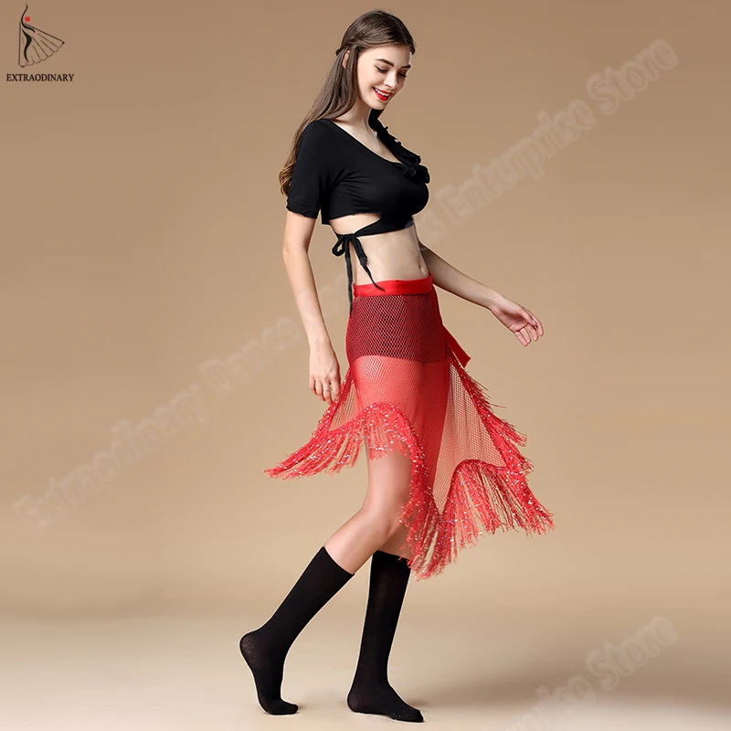 New Women Belly Dance Belt Clothing Irregular Stretchy Long Tassel Sequin Latin Dance Bellydancing Hip Scarf Waist 3 Colors New Women Belly Dance Belt Clothing Irregular Stretchy Long Tassel Sequin Latin Dance Bellydancing Hip Scarf Waist 3 Colors