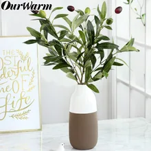 OurWarm Artificial Green Plant Olive Branch Fake Silk Leaves Fruits Home Decor Wedding Party Table Decoration Home Vase Decor OurWarm Artificial Green Plant Olive Branch Fake Silk Leaves Fruits Home Decor Wedding Party Table Decoration Home Vase Decor