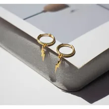 Новые серьги из стерлингового серебра 925 пробы, геометрические серьги с молниями, кольцо для ушей, Пряжка для ушей, тренд для диких мужчин, женщин, мальчиков, девочек, серебряные серьги, еврей