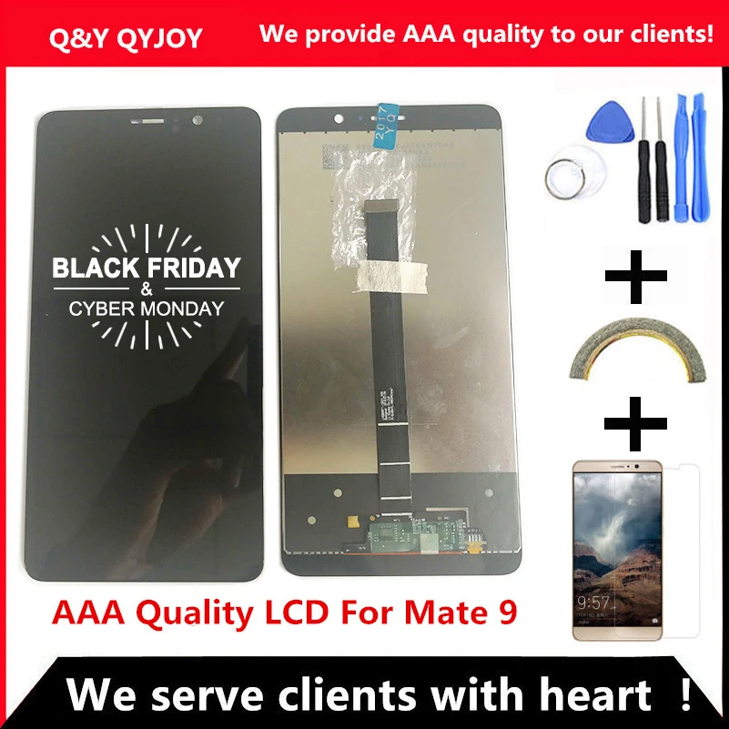 

QYQYJOY AAA Quality LCD+Frame For HUAWEI Mate 9 Lcd Display Screen Replacement For Mate 9 MHA-L09 MHA-L29 Digiziter Assembly