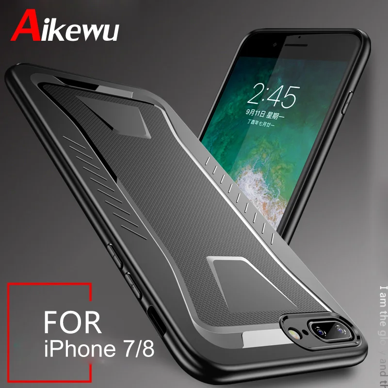 

Aikewu For iPhone 7 Case iPhone7 Plus Luxury New Anti-knock Soft TPU Protective Cover Case for iPhone 8 Anti-knock Funda 8 Plus