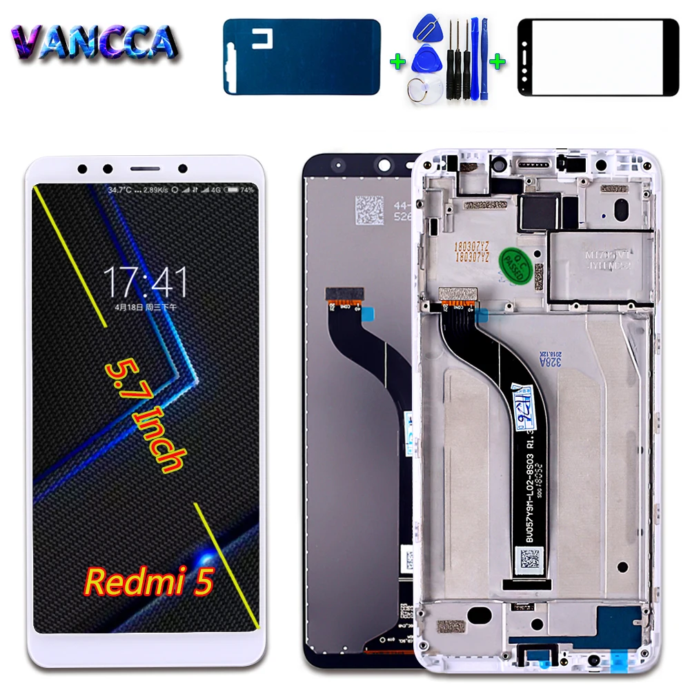 

AAA 5.7 inch LCD display for Xiaomi Redmi 5 touch screen digitizer assembly 1440*720 Frame Oleophobic Coating 10 Touch