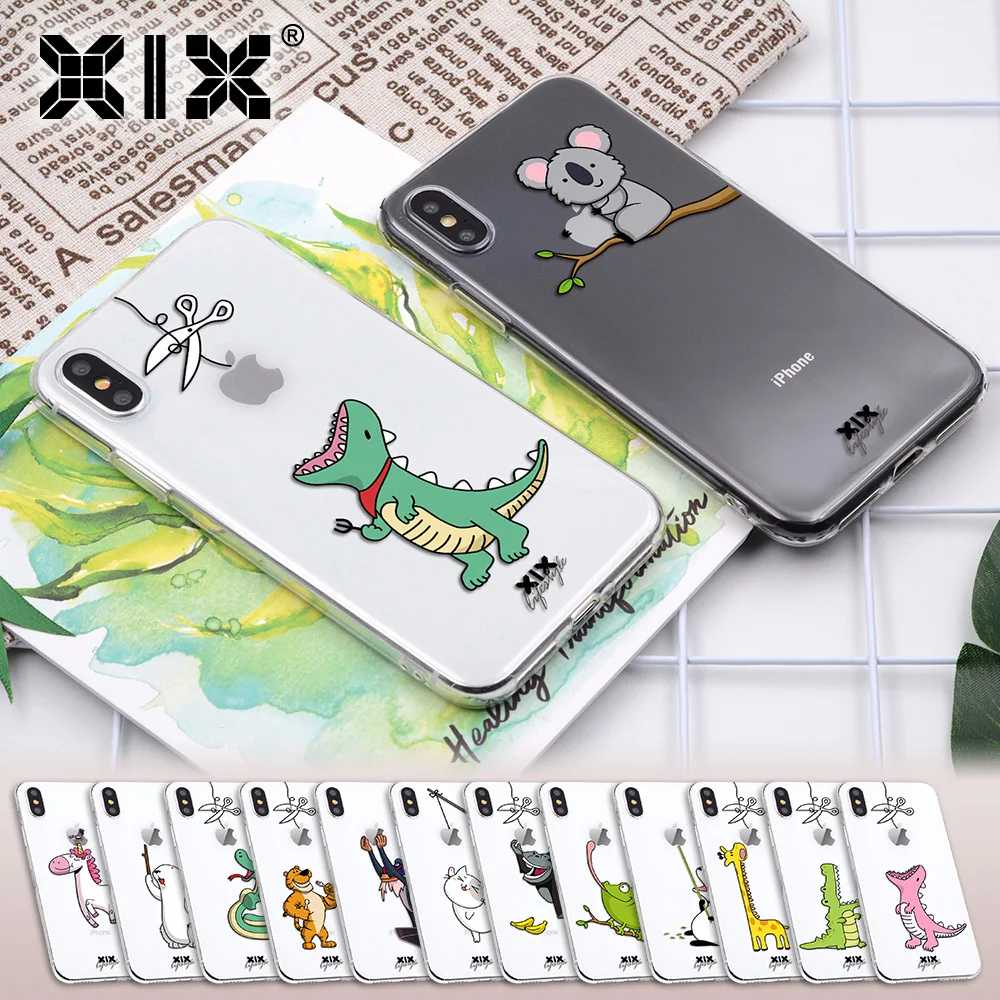 

XIX for Funda iPhone 8 Case 5 5S 6 6S 7 8 Plus X XS Max XR Cute Animals for Cover iPhone 6 Case Soft TPU for Capa iPhone 5S Case