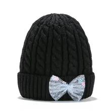 Женская зимняя кашемировая шапка, шапка без бортиков, женская вязаная шапка с бабочкой, женская осенняя и зимняя вязаная шапка, шерстяная Удобная шапка