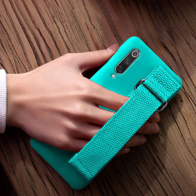 Case For Xiaomi Mi 9 SE 8 Lite Pro 6 6X A2 5X A1 Max 2 3 Mix 2S 3 Mi9 9SE Case Soft Silicone Matte Back Cover Hand Strap Case