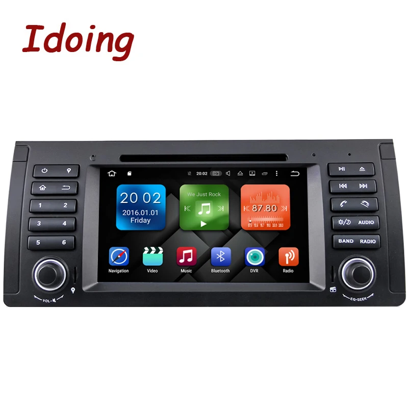 Best Idoing 1Din Steering Wheel For BMW E39/38/53 Car DVD Multimedia Video Player Android7.1 Quad Core GPS Navigation Touch Screen TV 1