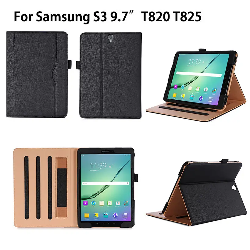 Роскошные Высокое качество кожаный чехол для Samsung Galaxy Tab S3 9 7 T820 T825 Smart Cover Fundas Tablet