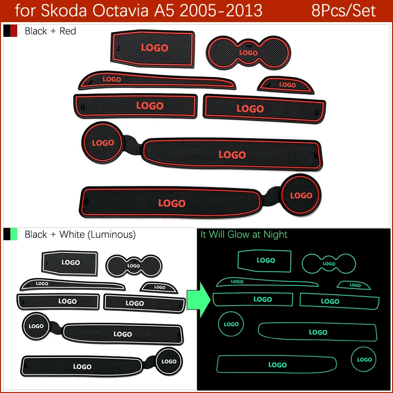 Противоскользящий коврик для ворот, резиновая подставка для Skoda Octavia A5 2005 2006 2007 2008 2009 2010 2011 2012 2013 MK2 1Z, автомобильные аксессуары