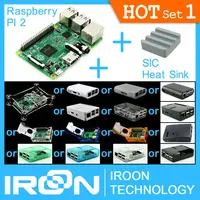 Set 1: PI 2 Board + Case Box + SIC Heat Sink.Original Raspberry Pi 2 Model B Ras PI2 B Ras PI 2 B BCM2836 Quad-core Ras PI 2B