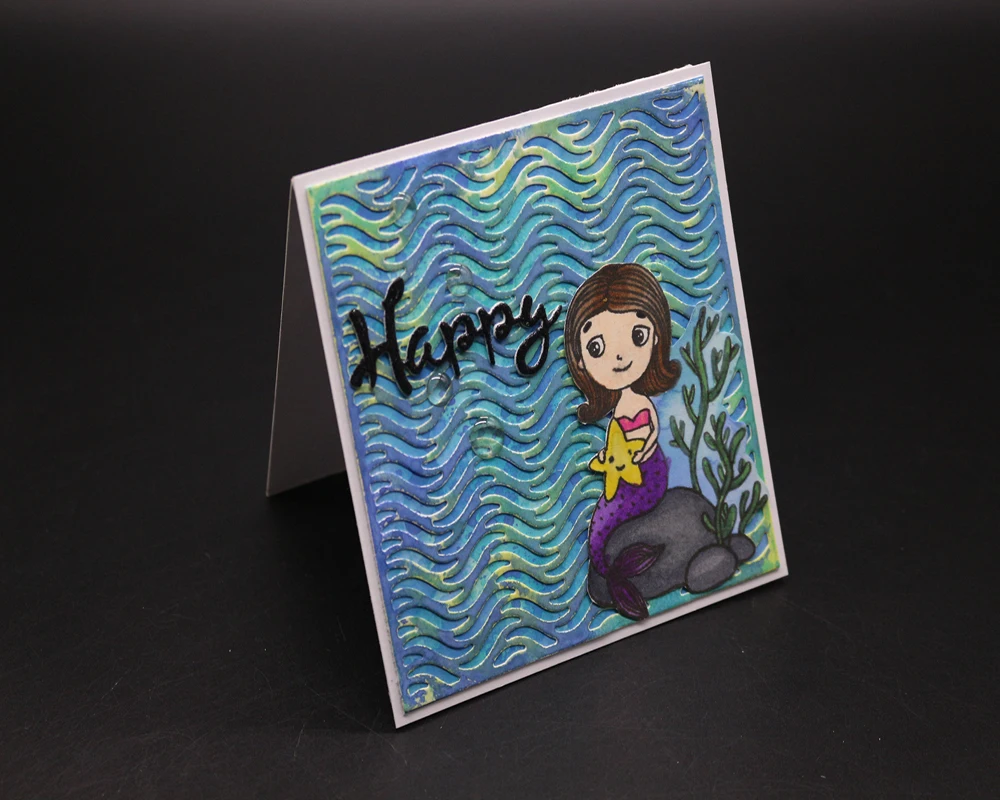 Water Ripple Greeting Card Metal Cutting Dies Scrapbooking Embossing DIY Decorative Cards Cut Stencils | Дом и сад