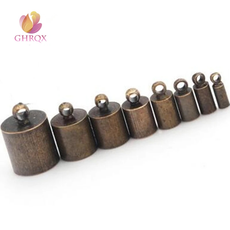 

8mm/10mm Bronze Metal Leather cord Gold Tassel cap Jewelry Findings Wholesale