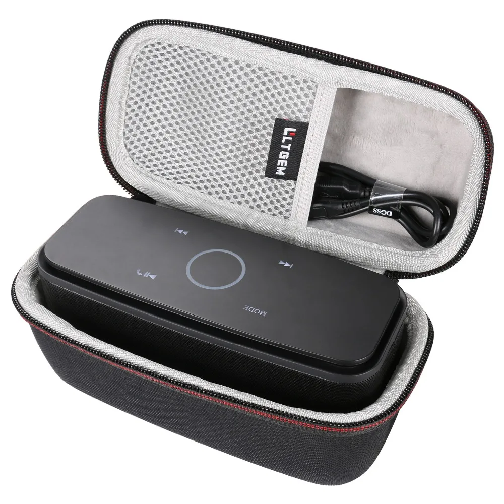 LTGEM Case for DOSS Touch Wireless Bluetooth V4.0 Portable Speaker with HD Sound and Bass-Fits Cable-Black