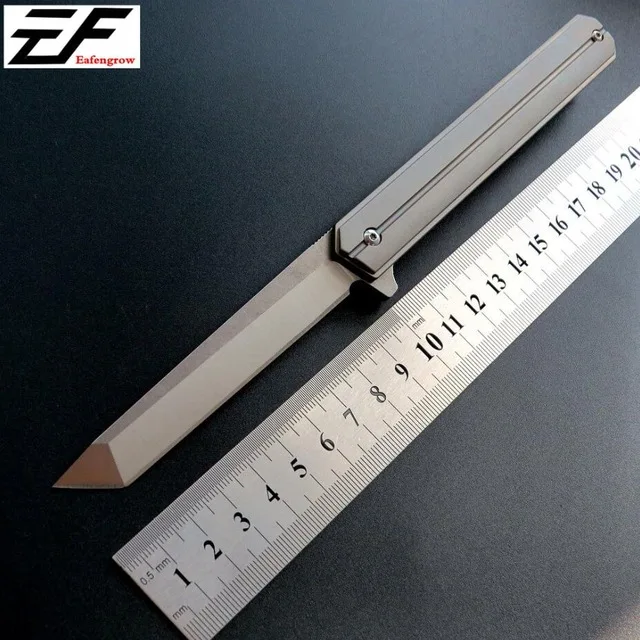 Eafengrow EF219 складной нож knifeQwaiken D2 лезвие Тактический шарикоподшипник Флиппер нож TC4 Кемпинг Открытый выживания Ножи EDC инструмент - Цвет: a