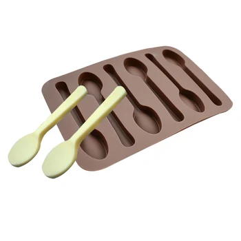 

New 6 Holes Spoon Shape Chocolate Mold Silicone DIY Cake Decorating Tool Jelly Candy Baking Mould Kitchen Accessories Cake Tools