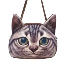 Femmes Sac À Main Bandoulière sac 2015 Nouveau meow étoiles Satchel Modélisation de la tête de chat 3D chatte Impression Mignon D’épaule Sac