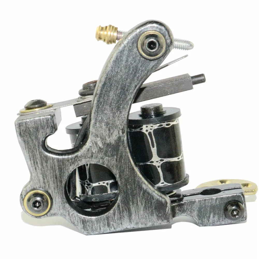 

Professional 10 Wrap Coil Tattoo Machine Handmade Cast Iron Tattoo Machine Liner and Shader Free Shipping TM-772