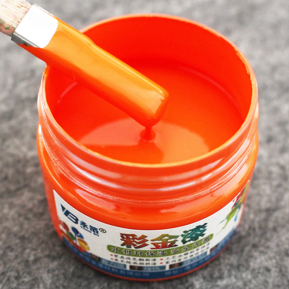 

100g Orange Paint, water-based paint varnish, furniture, iron doors, wooden doors, handicrafts, wall, paintingFree Brush&Golves