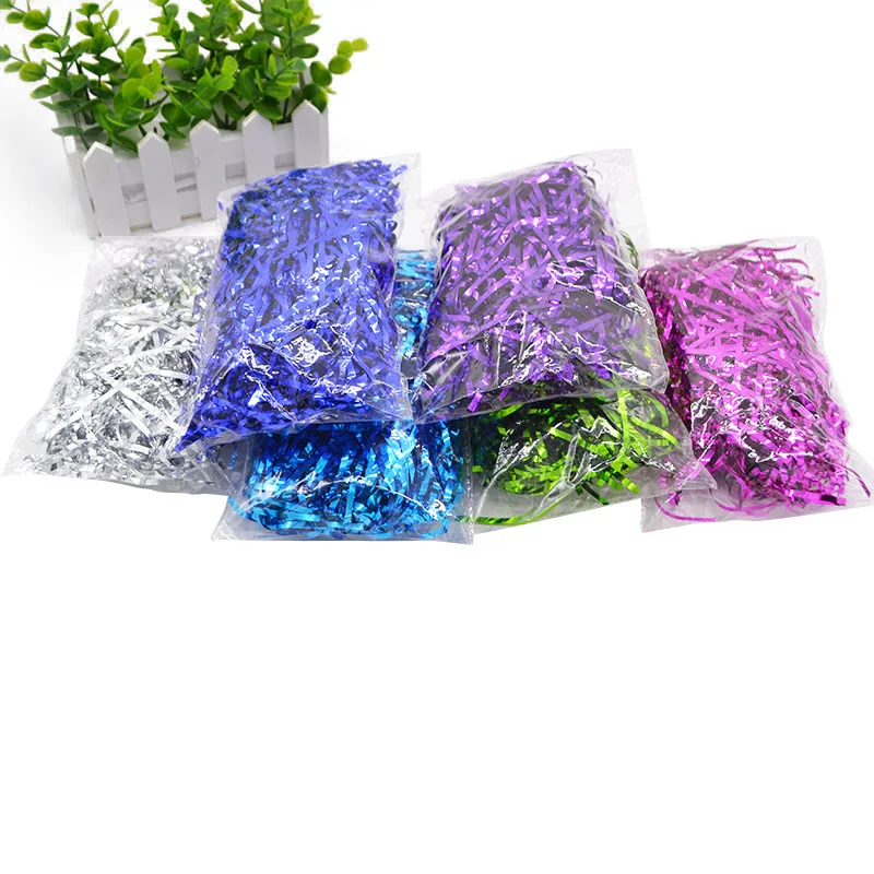 50g 3mm Crinkle Paper Confetti Foil Paper Raffia Shredded DIY Gift Box
