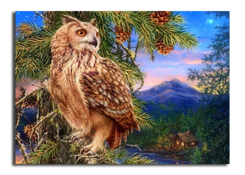 DIY-3D-Diamond-embroidery-animal-owl-diamond-painting-cross-stitch-forest-scenery-picture-rhinestones-diamond-art