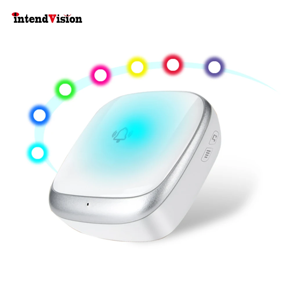 

Self-powered Wireless Doorbell with 38 Chimes 4 Level Volume Colorful Led Lights Reminder Battery-free Door Bell Chime IDDB111