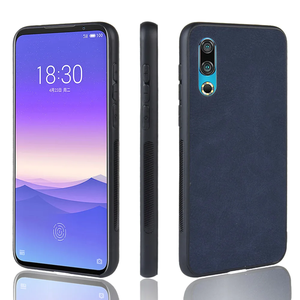 

For Meizu 16s Case For Meizu 16 s Soft Edge TPU Sheep PU Leather And PC Hard Protective Phone Cover For Meizu 16S M971Q Bag Case