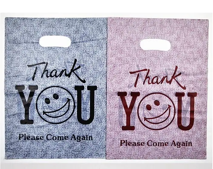 50Pcs Thank You Mini Plastic Gift Bags for Jewelry Packaging With Smile Facew OJ