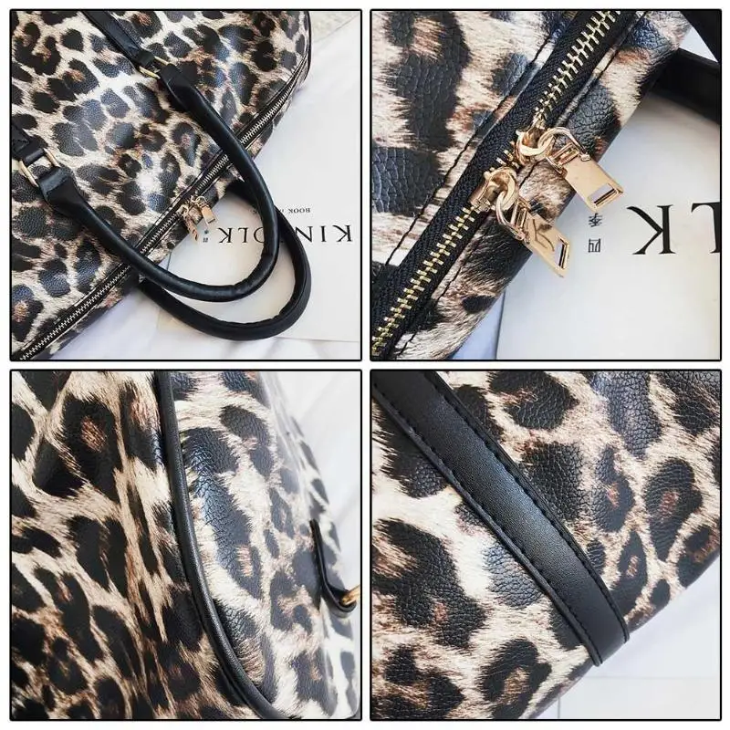 Модные женские туфли слинг плеча сумочку большой ёмкость Leopard Crossbody Дорожные Сумки из искусственной кожи выходные вещевой Сумка